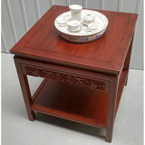 BKN实木小四沙方置桌发侧边原木转角几中式茶桌台鱼缸柜花架物架