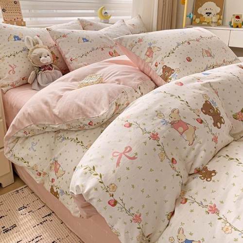 上四件套小清花被套夏床笠款床新LZH单季宿舍床三件套