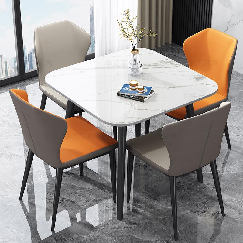 9W现餐代简约正方形板圆桌F767TM7T大家用岩小户型理石接待洽谈阳