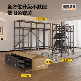 简易衣柜家用卧室宿0舍2WON实26款新款爆布衣柜免安装金属框架结