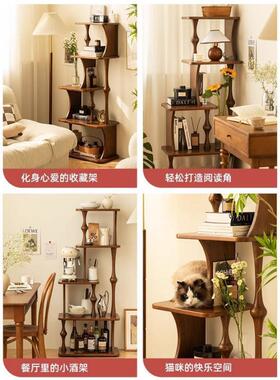 式实木置物GWM架书客厅架美式多层收纳架法小户阳台花架子客型厅