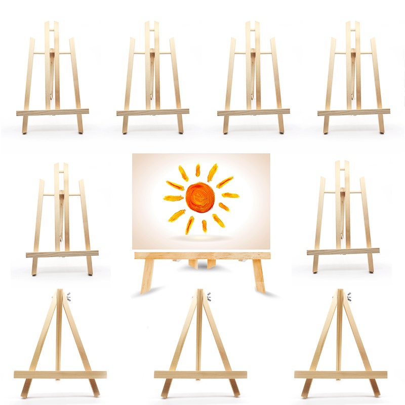 数字油画木质支撑架丙烯画布框小迷你桌面三角折叠台式展示木画架