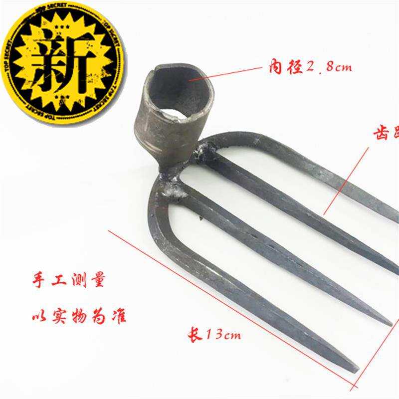 手工锻打农用小耙子8齿6齿4齿3a齿耙开垦松土翻地工具铁耙钉耙锄
