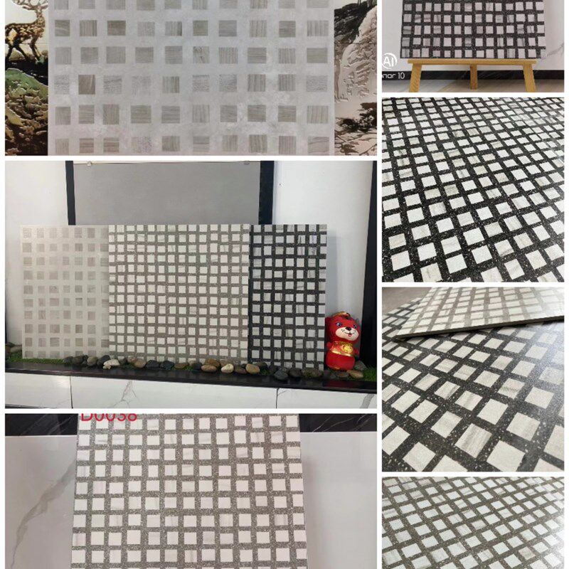 60x60素色格子水磨石厨卫浴室洗手间防滑地砖奶茶咖啡服装店墙砖