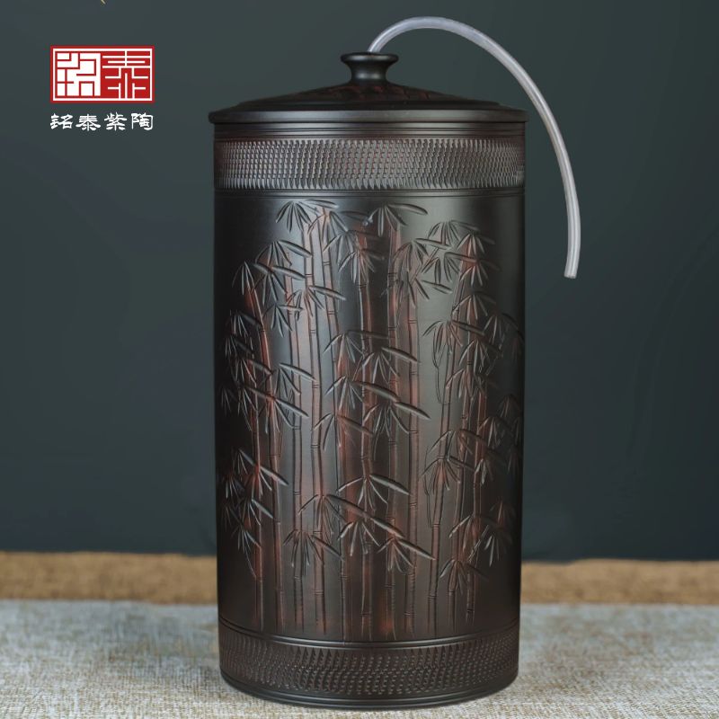 水缸家用储水用陶瓷老式带盖纯净水桶大容量过滤泡茶台饮水机抽水