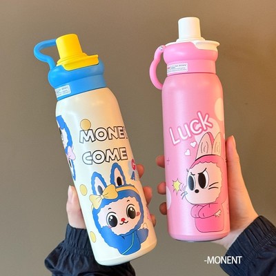 可爱保温杯学生便携式吸管杯