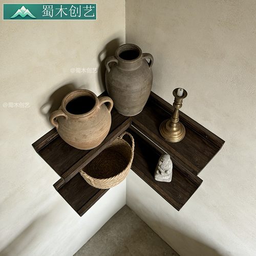 实木L型90度壁挂转角置物架