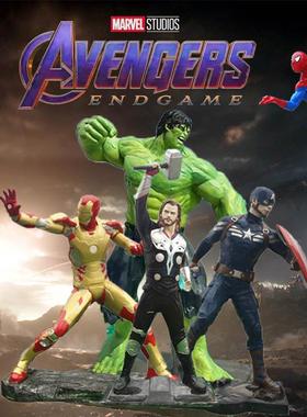 覆仇者联盟玻璃钢彷真蜘蛛侠雕塑电影人物绿巨人钢铁侠漫威摆件