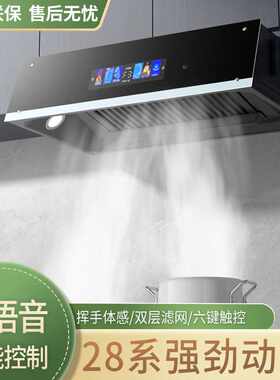 大吸力抽油烟机家用厨房顶吸式欧式小型老式油烟机触控屏幕