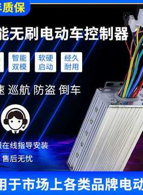 电动电瓶车智能无刷双模控制器36V48V60V72V350W500W800W通用型