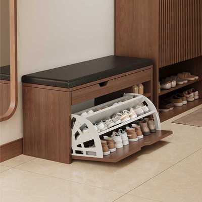 翻斗换鞋凳家用门口鞋柜可坐式穿鞋凳进门凳网红入户软包坐垫鞋架