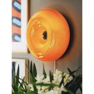 王宝力甜甜圈智能壁灯中世纪风格 圆形包豪斯夜灯触摸床头灯氛围台