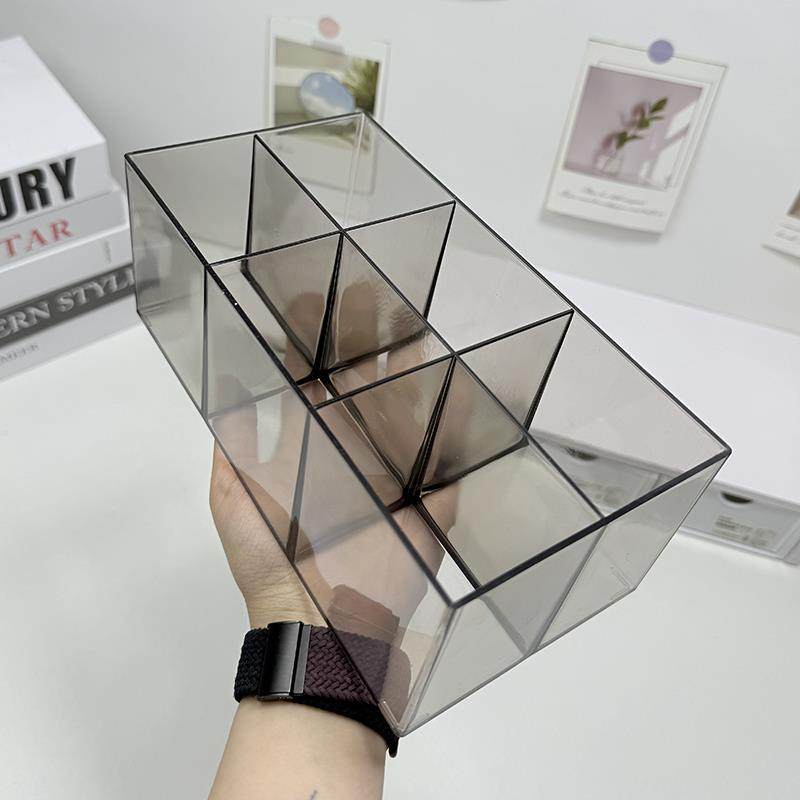 2025新款笔筒六格大容量办公桌面学生马克笔文具盒多格杂物收纳盒