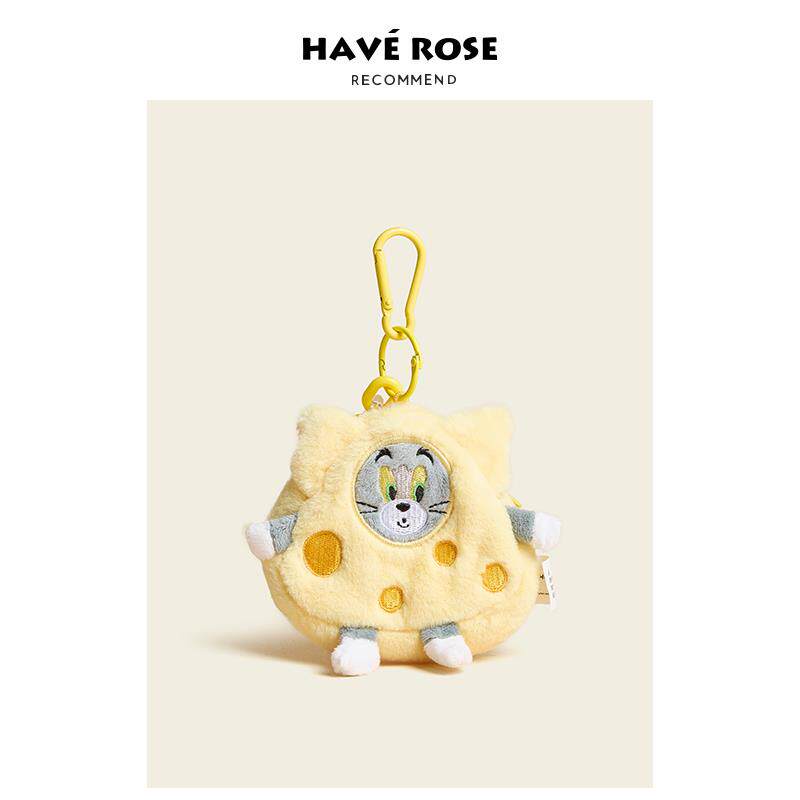 HAVEROSE正版联名猫和老鼠包包挂件收纳包创意零钱包情侣书包挂饰