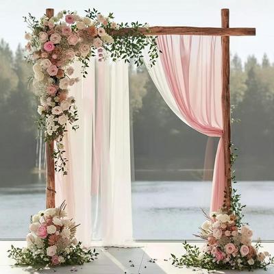 婚庆森系木质拱门户外草坪婚礼木架木桩花门布置造景背景摆件花架