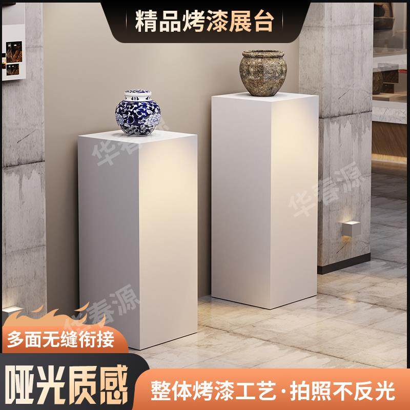 木质烤漆白色展台设计商业会展精品展柜展示台商用女装店桌子展台