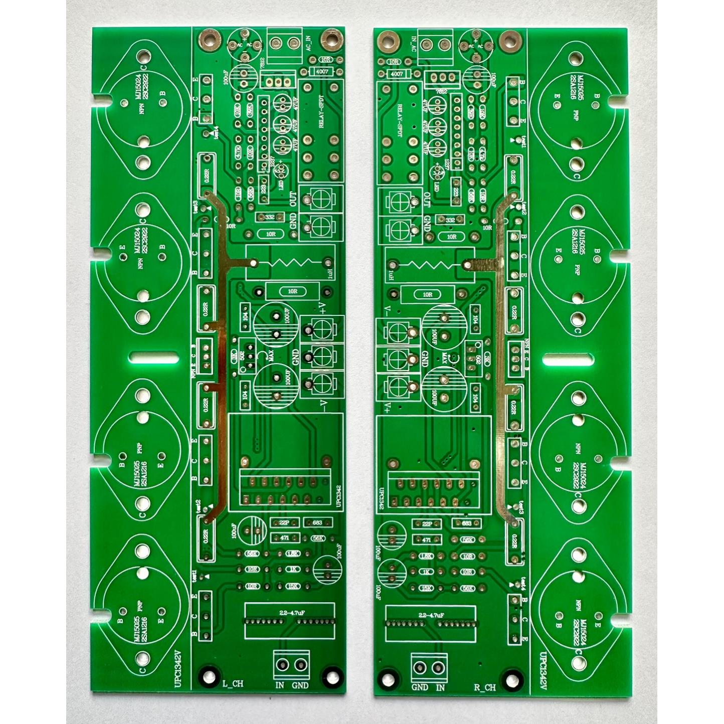 UPC1342V功放板DIY套件 推双并金封管 塑封管hifi大功率可调甲类