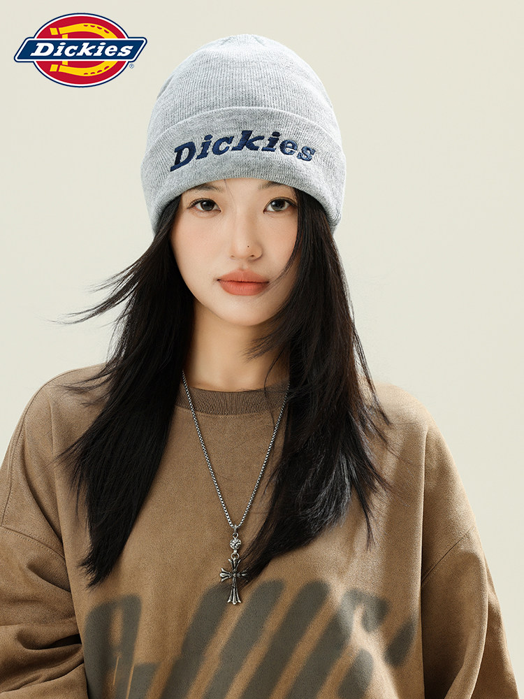Американская шерстяная шапка Dickies, женская шапка с вышивкой, маленькая вязаная шапка для пары, мужская шапка 2025, новая осенне-зимняя шапка для холодной погоды Изображение 1