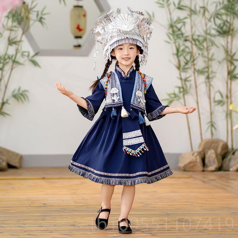 高档广西壮族三月三男演女儿学童服饰数民族出服少小生男女童舞蹈