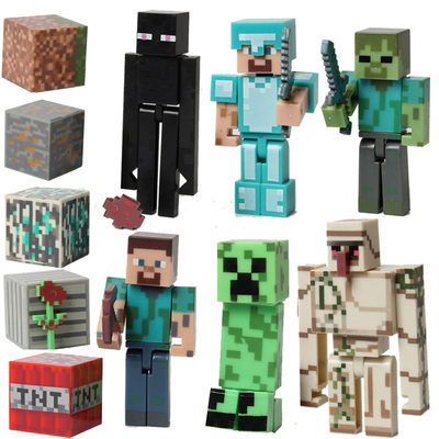 我的世界周边手办盲盒史蒂夫苦力怕末影人铁傀儡人物模型摆件礼物
