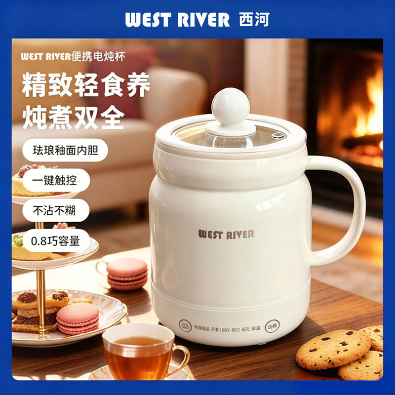 迷你电热杯电炖杯恒温保温陶瓷釉内胆煮火锅多功能便携电饭煲