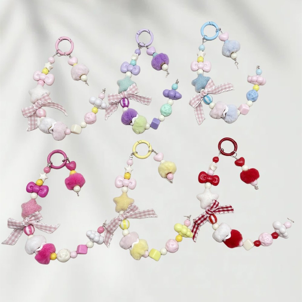 爆款冬季亚克力多巴胺甜美串珠手机链钥匙扣包挂件手机挂件,玩具/童车/益智/积木/模型,其他手工制作,淘宝优惠券,粉丝福利购,淘宝优惠卷