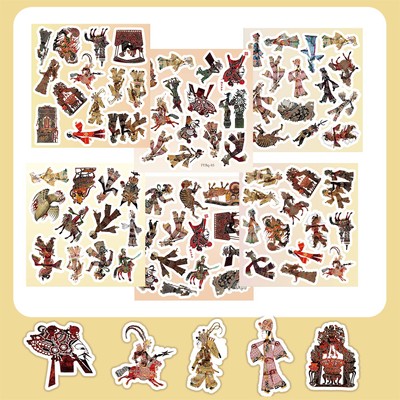 中国风贴纸套装传统戏曲人物