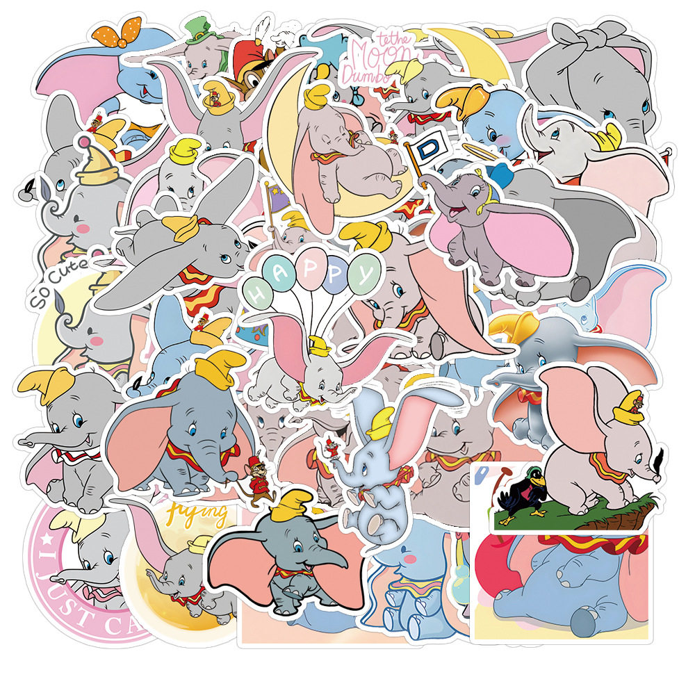 50张小飞象可爱防水贴纸儿童手账滑板行李箱电脑手机贴画  Dumbo,玩具/童车/益智/积木/模型,贴纸,淘宝优惠券,粉丝福利购,淘宝优惠卷