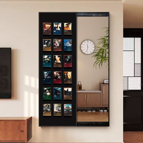 DIY照片墙全身镜推拉创意隐藏式全身镜现代装饰画暗藏玄关全身镜