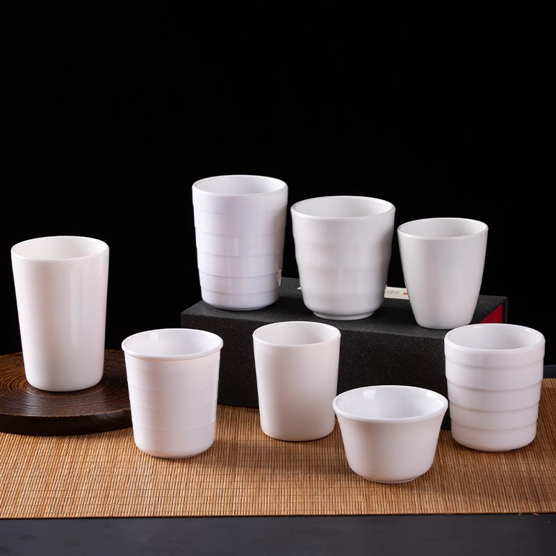 A5密胺杯饭店茶杯饮料杯白色水杯