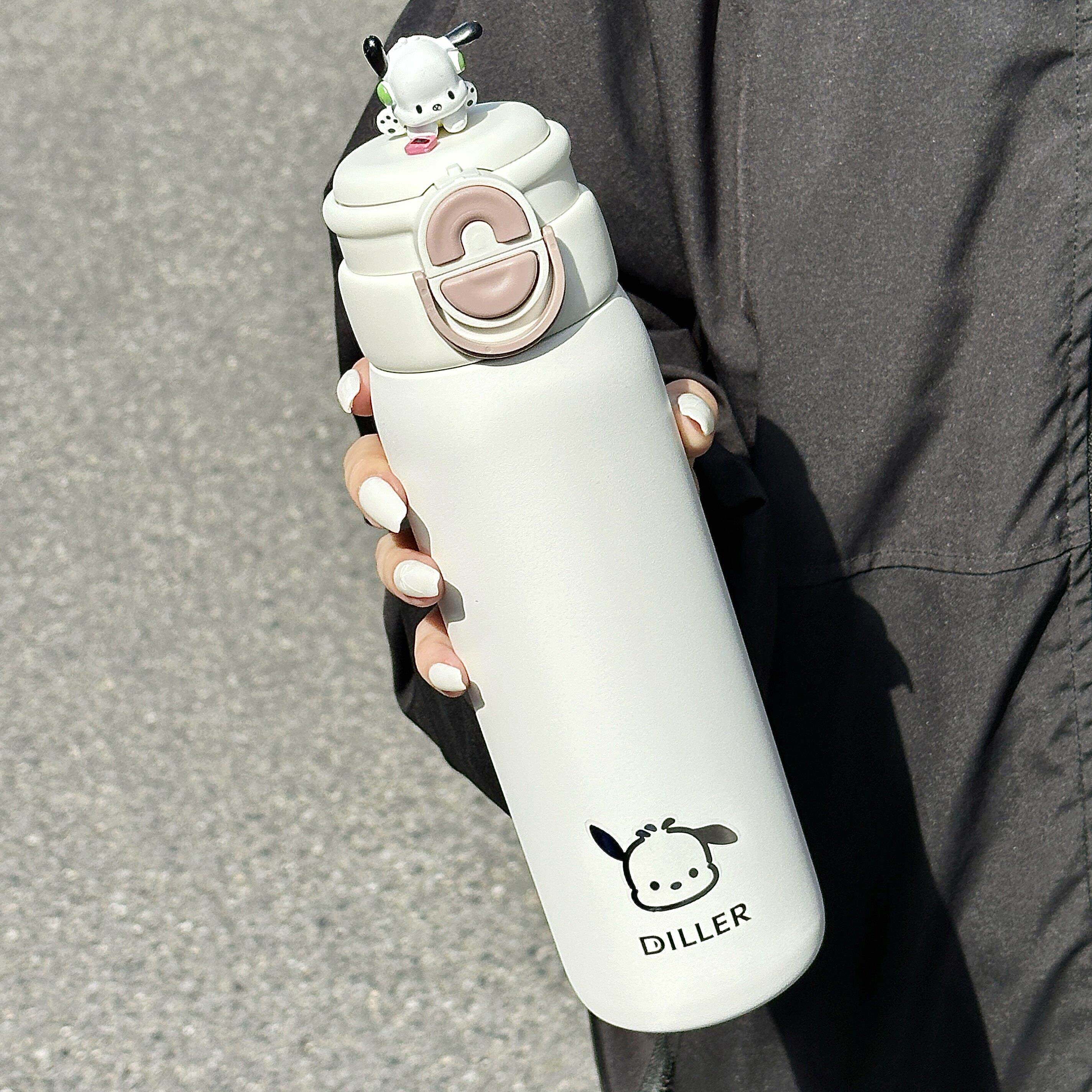 保温杯大容量新款316女生简约可携式学生保冷吸管水杯户外运动水