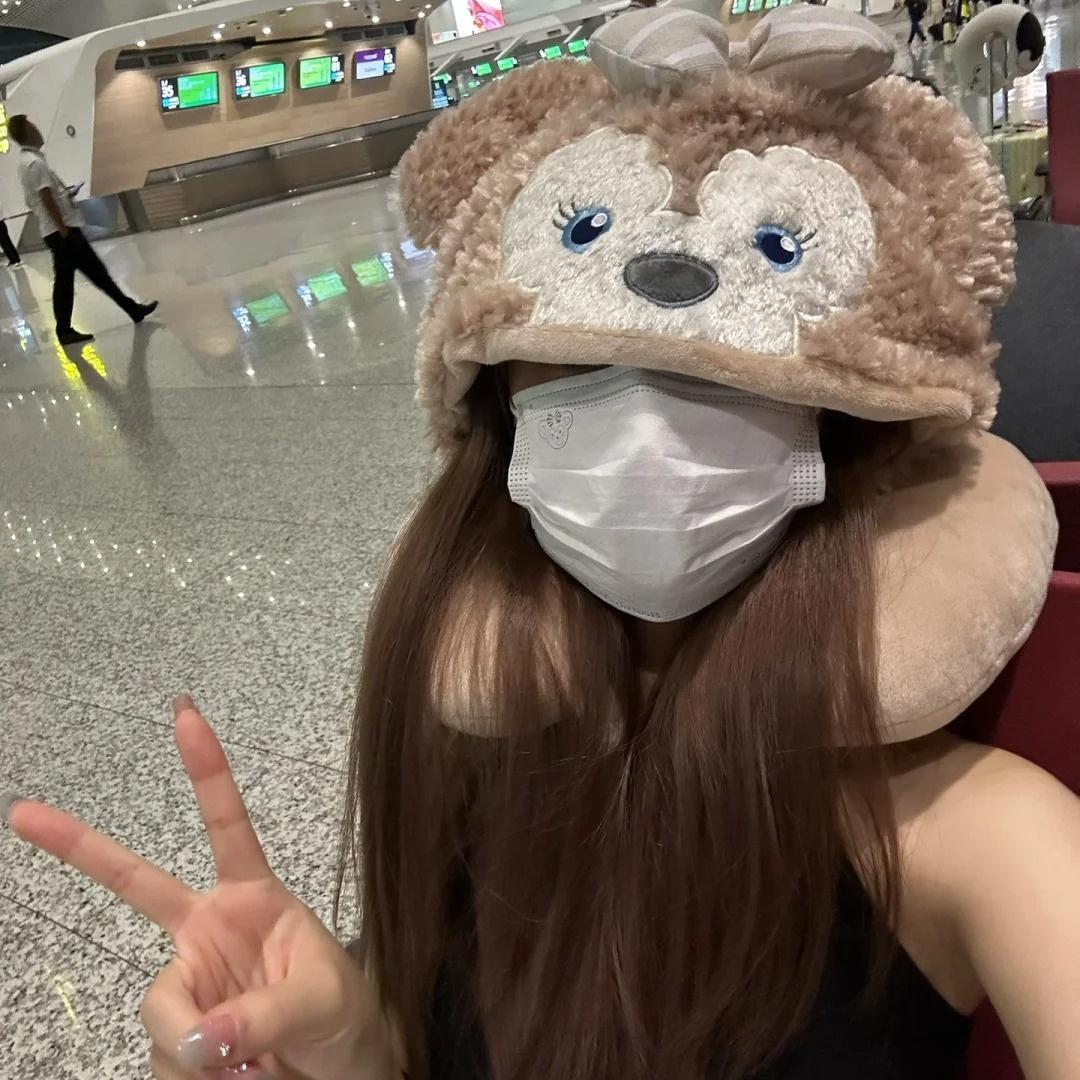 雪莉玫u型枕旅行枕便携颈枕饼饼连帽飞机睡觉脖枕头办公室空调帽