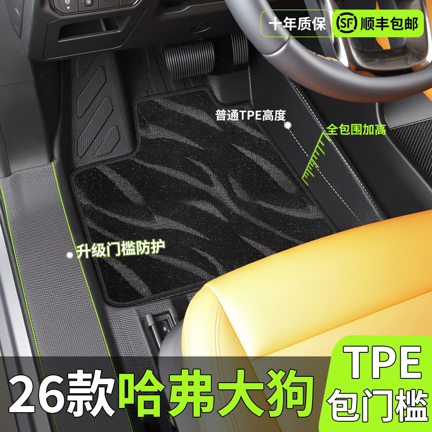 【热销N0.1】哈弗大狗包门槛脚垫