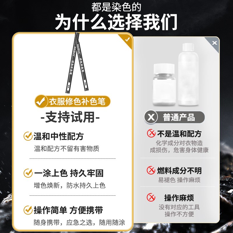 84衣物修复补色笔褪色还原剂服装黑色面料漂白修复神器染色笔