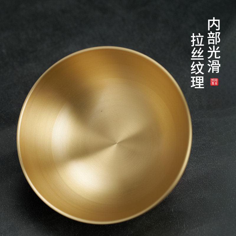 纯铜供碗家用佛前供奉七供八供铜金碗摆件财神祖先净水杯铜碗上供