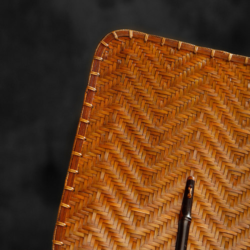 大漆紫竹芭蕉扇复古青蓖扇手工竹编团扇子中式长柄竹制蒲扇夏季大