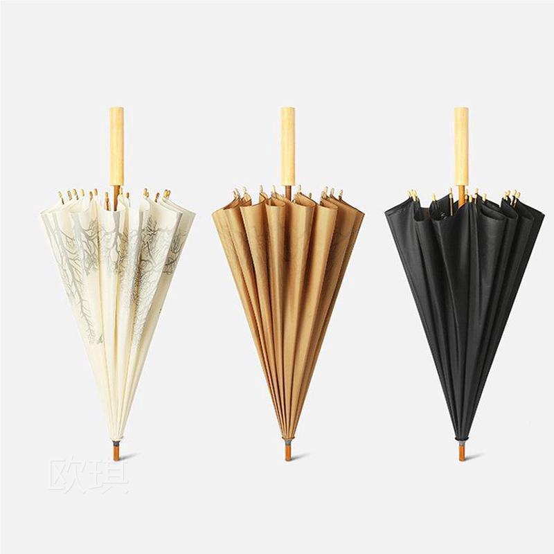 油布伞手工竹伞桐油直杆伞长柄雨伞老式复古风民国风影视拍*