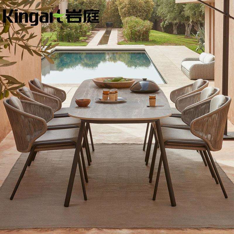 户外桌椅庭院室外休闲露天花园家具民宿阳台藤编桌椅咖啡厅藤椅