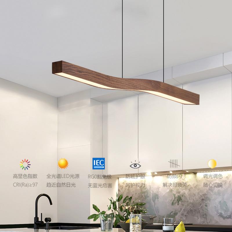 北欧后现代创意LED餐厅吊灯艺术木纹客厅意大利设计师样板房吊灯