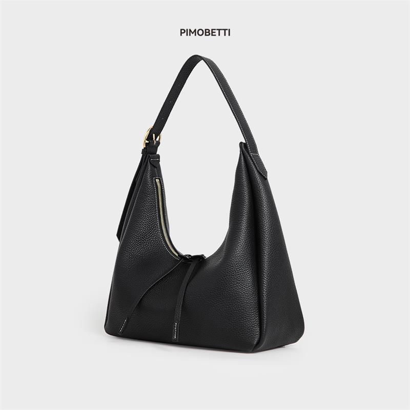 PIMOBETTI中号保龄球包系列设计师款头层牛皮链条小方包通勤单肩