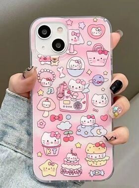 适用苹果16女新款手机壳iPhone16promax超火ins风15plus小众高级感14可爱韩系13HelloKitty12超薄防摔保护套