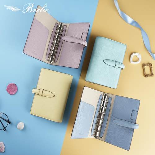 日本 Brelio荔枝纹 M5A7A6 活页手账牛皮革