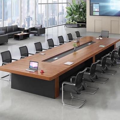 会议桌长桌现代简约轻奢高级感大小型办公室长条方形会议桌椅组合
