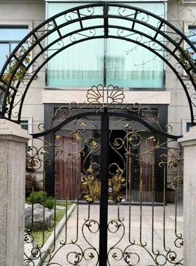 别墅铁艺门头拱门花架爬藤架门墩门垛门柱庭院门定制拱门大门户外