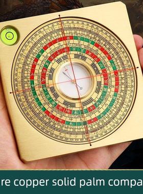 罗经激光黄铜罗盘高精度专业全铜实心综合小罗盘三通三合一罗盘