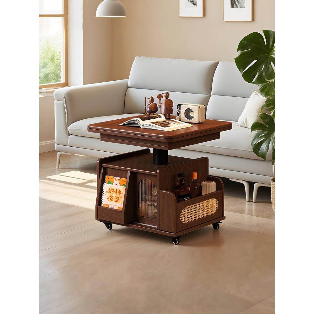 多功能沙发餐桌两用升降茶几折叠移动推车实木茶台边几小户型客厅