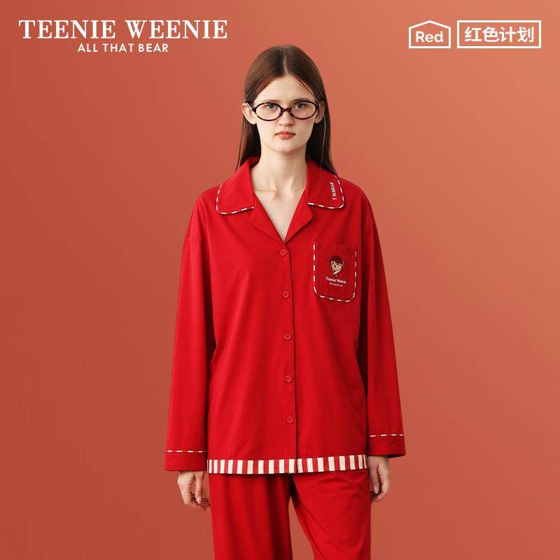 TeenieWeenie小熊睡衣春夏季女士纯棉红色新年情侣家居服套装新款,女士内衣/男士内衣/家居服,睡衣/家居服套装,淘宝优惠券,粉丝福利购,淘宝优惠卷