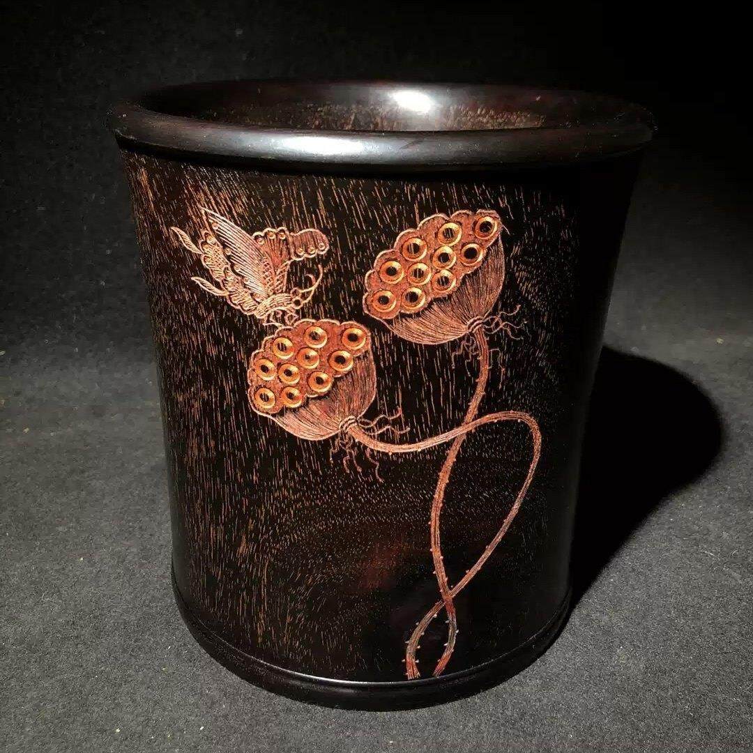 小叶紫檀笔筒礼物送礼雕刻办公桌面创意摆件实木复古收纳盒红木头,文具电教/文化用品/商务用品,笔筒,淘宝优惠券,粉丝福利购,淘宝优惠卷