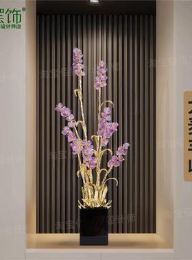 水晶麦穗玄关摆件丰收大麦客厅电视柜壁龛装饰品乔迁开 业高档礼