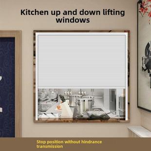 餐厅出口推拉窗蜂窝窗帘无轨折叠门家庭厨房碟室内上下推拉门帘